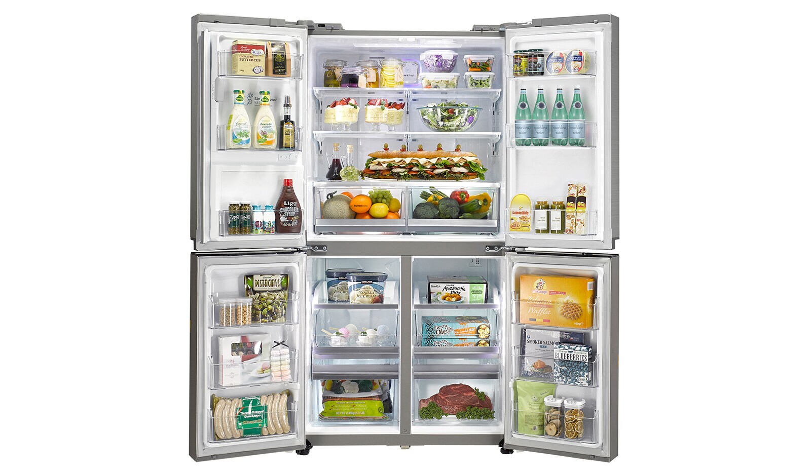 LG 712L French Door Fridge with Anti-fingerprint Brushed Finish, GF-5L712PL